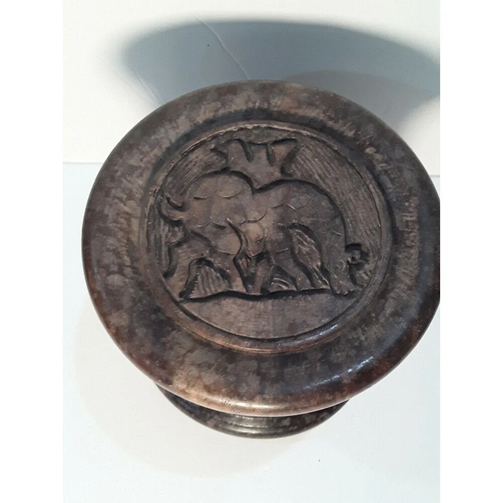 Drink Coaster Set,Wood Carved Set with Holder. African Animal Theme 7 Piece